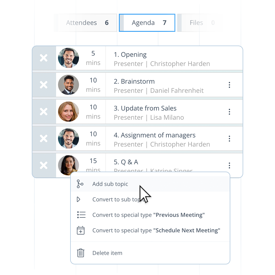 Meetings: Agenda
