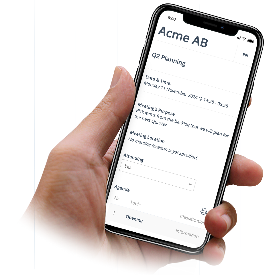 Meetings: Mobile phone