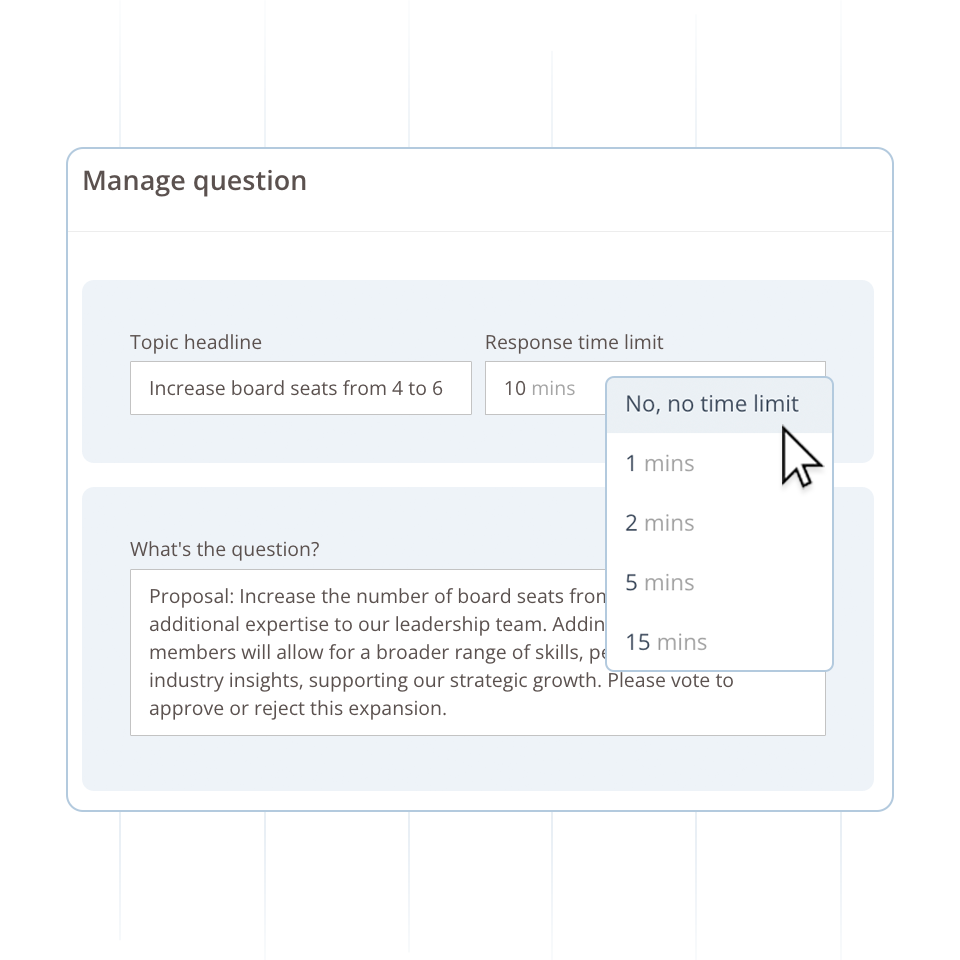 AGM: Manage question